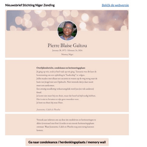 nieuwsbrief overlijdensbericht