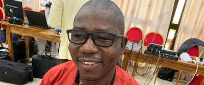 Blaise op radiotraining